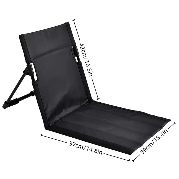 Chaise de camping pliable d'extérieur, chaise inclinable simple pour jardin, parc, pique-nique, camping, bateau, canoë, kayak avec coussin de dossier