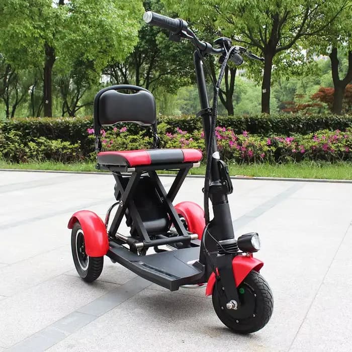 Scooter électrique léger pliant à Double moteur à 3 roues avec batterie amovible pour personnes âgées