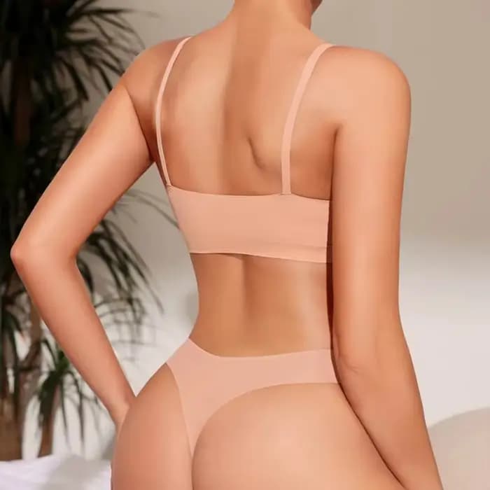 Ensemble de soutien-gorge pour femmes, dos en T, sans couture, sans fil, Push up, confortable, respirant, Yoga, sous-vêtements de sport