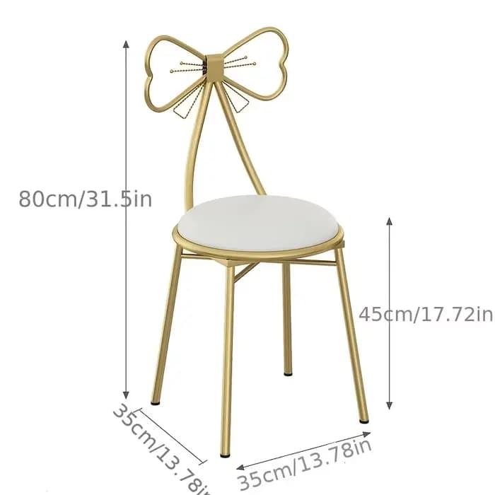 Tabouret de maquillage, tabouret de maquillage, moderne et simple, avec bretelles, coussin de siège, chaise de bureau avec nœud papillon, chaise ergonomique rose