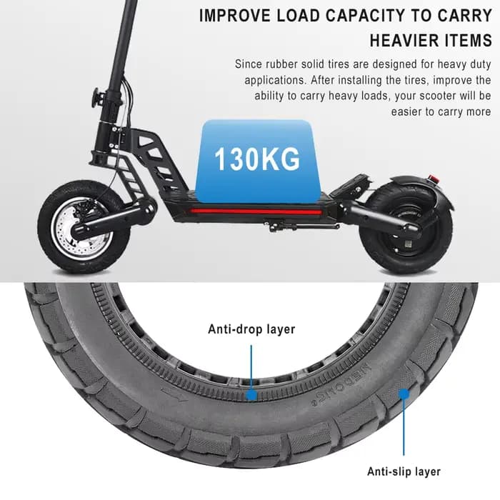 Pneu solide 10 pouces 10x2.75 85/65 – 6.5 pour Scooter électrique Speedway 5 Dualtron 3
