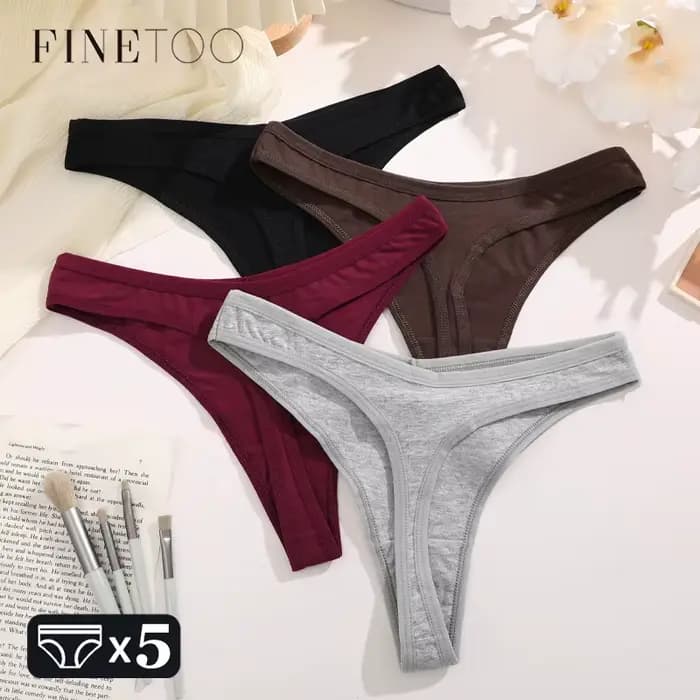 5 pièces/ensemble coton sous-vêtement confort pour femmes Sexy taille basse respirant tongs filles solide Sport culotte Stretch G-string Lingerie