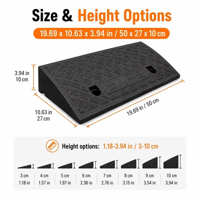 Rampe de seuil portable de 3 à 10 cm