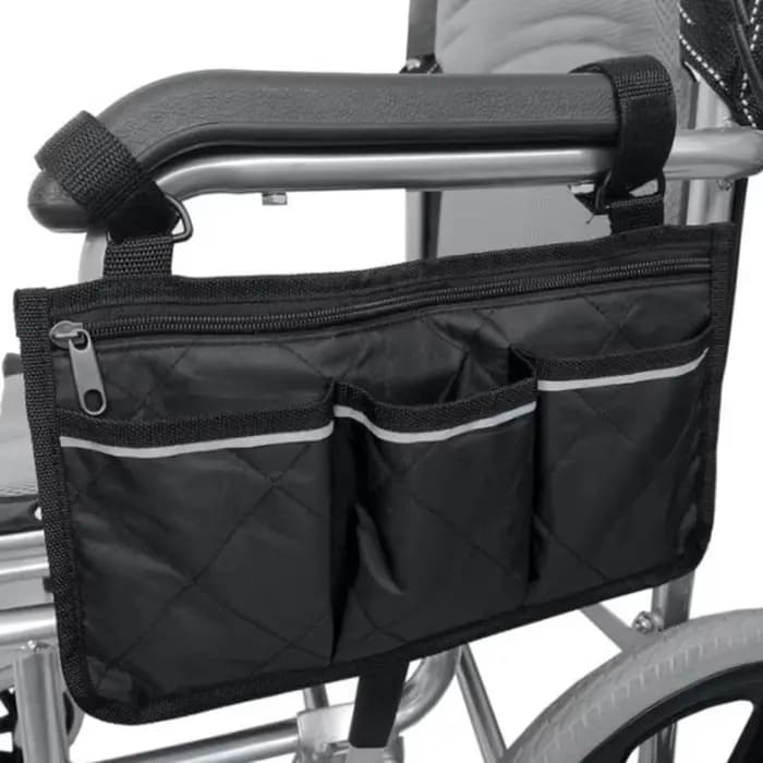 Sac de rangement latéral pour accoudoir de fauteuil roulant