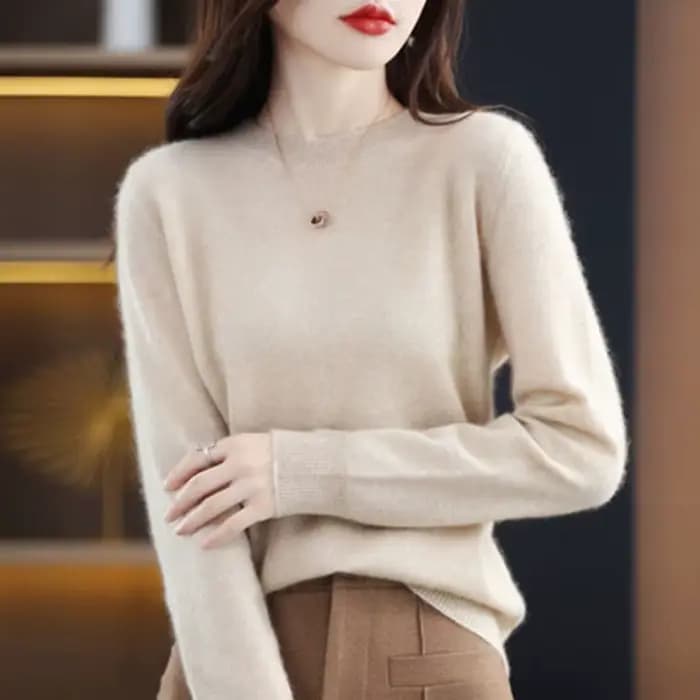 Femmes pull col rond automne hiver basique pull chaud décontracté Pulls pulls coréen à manches longues solide tricots chemise de fond