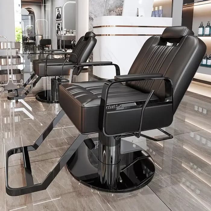 Fauteuil de barbier avec repose-pieds rabattable, fauteuil de salon professionnel moderne, confortable et luxueux, silla de corte de pelo, mobilier de salon