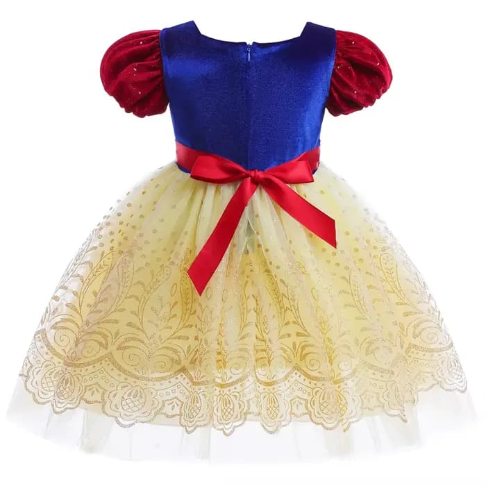 Costume de princesse blanche-neige pour enfants, déguisement de Cosplay d'halloween, vêtements de fête d'anniversaire de film, robe à nœud papillon pour jeu de rôle pour filles