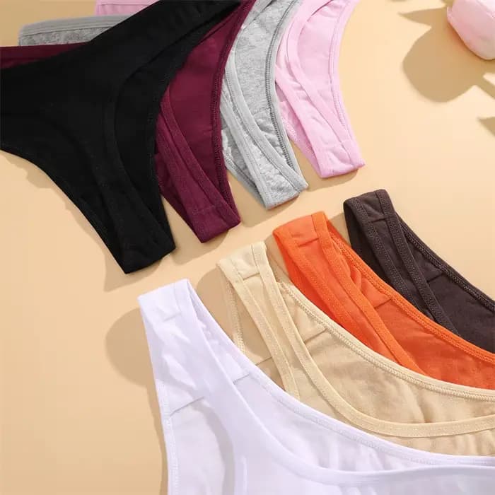 5 pièces/ensemble coton sous-vêtement confort pour femmes Sexy taille basse respirant tongs filles solide Sport culotte Stretch G-string Lingerie
