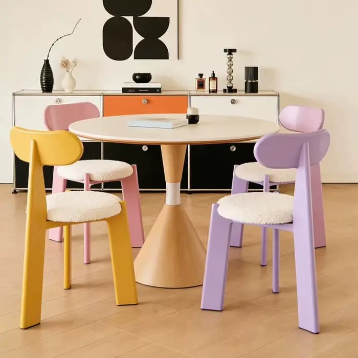 Chaise de salle à manger de luxe en bois pour bureau, mariages, événements modernes, fêtes de jardin, mobilier de salon
