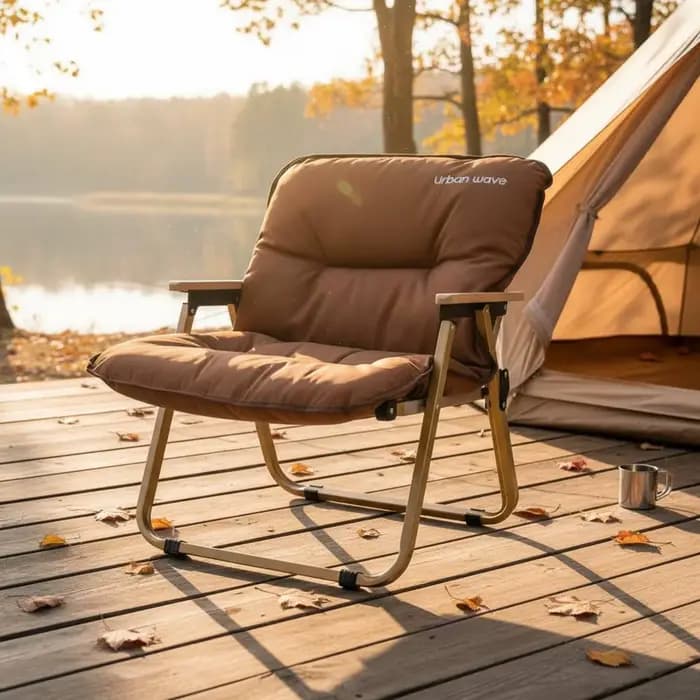 Chaise longue pliante portable pour le camping, mobilier d'extérieur facile à transporter, structure robuste pour le camping et les marchés.