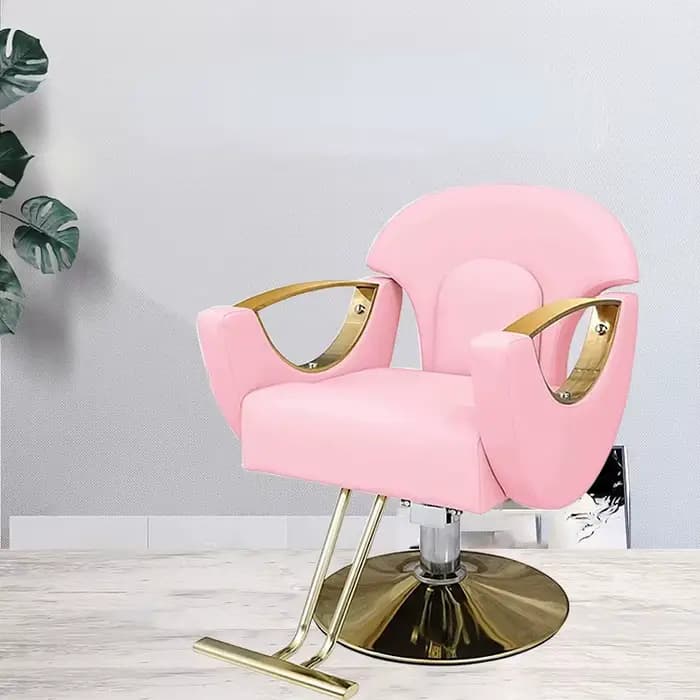 Meubles de Salon de coiffure modernes, maquillage de beauté, chaise de barbier de luxe, chaises de Salon noires et dorées