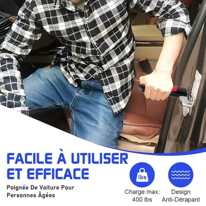 Accoudoir Portière Aide Mobilité Senior - Support 400LB Léger avec Brise-Vitre Urgence