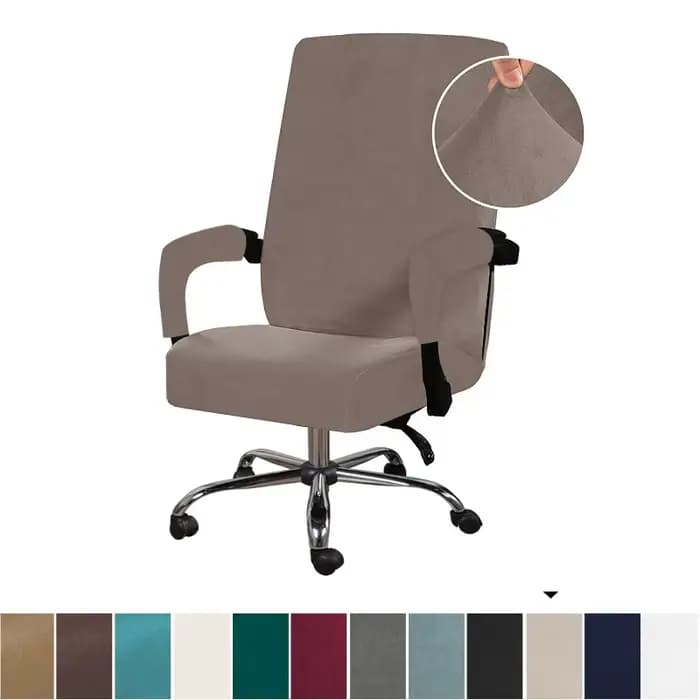 Housse de chaise de direction en velours pour ordinateur, nouvelles housses de chaise d'ordinateur en cuir, housse élastique extensible pour chaises de bureau pivotantes, 2026
