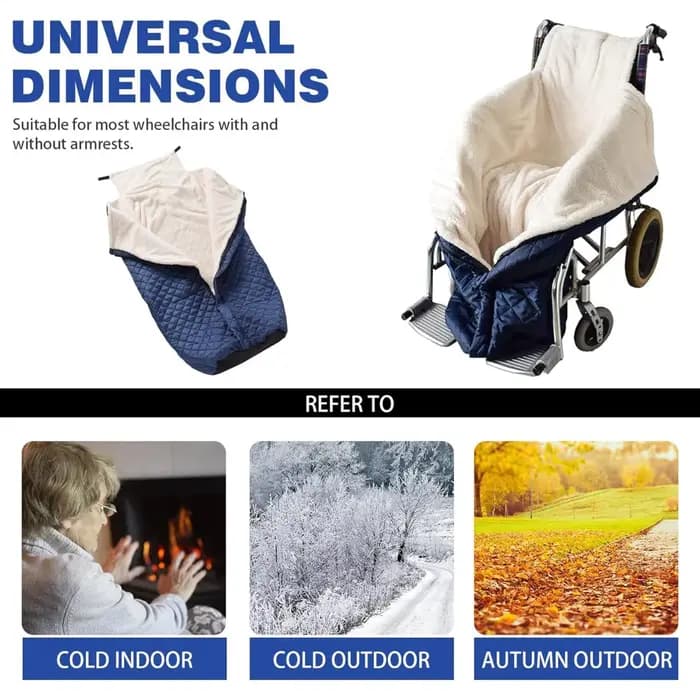 Couverture polaire pour fauteuil roulant avec poche zippée