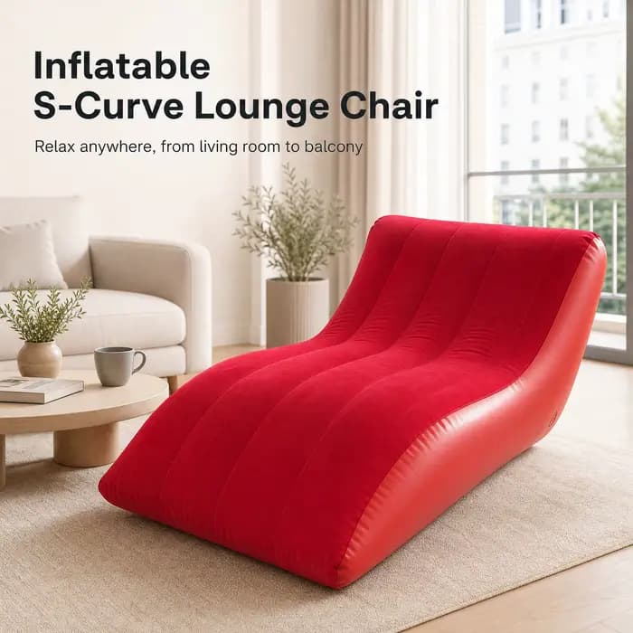 Fauteuil de relaxation ergonomique en forme de S, canapé paresseux individuel, fauteuil de loisirs en mousse haute densité pour salon, balcon, chambre, bureau