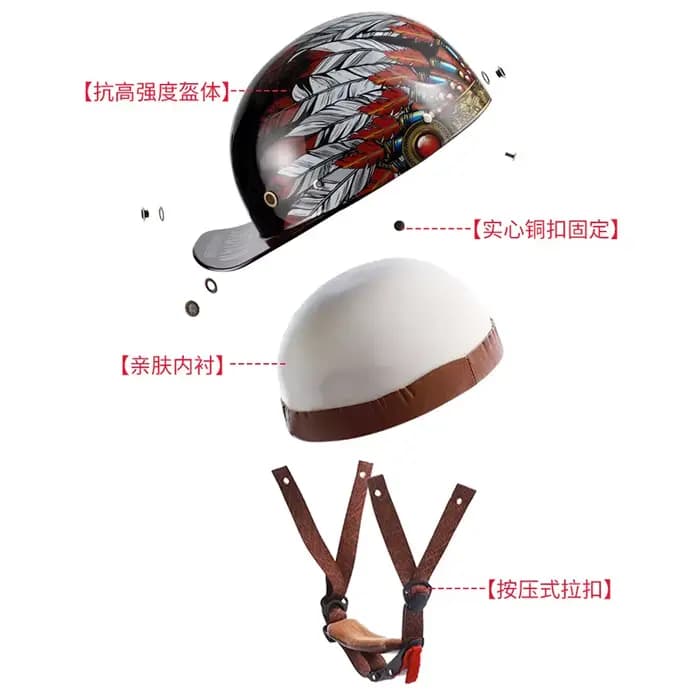Casquette de Baseball rétro V demi-Scooter, casque de sécurité pour moto Harley, cyclisme électrique Vintage, moto classique à la mode