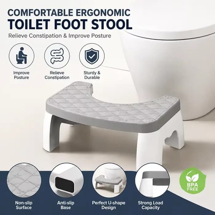 Repose-pieds de toilette ergonomique confortable