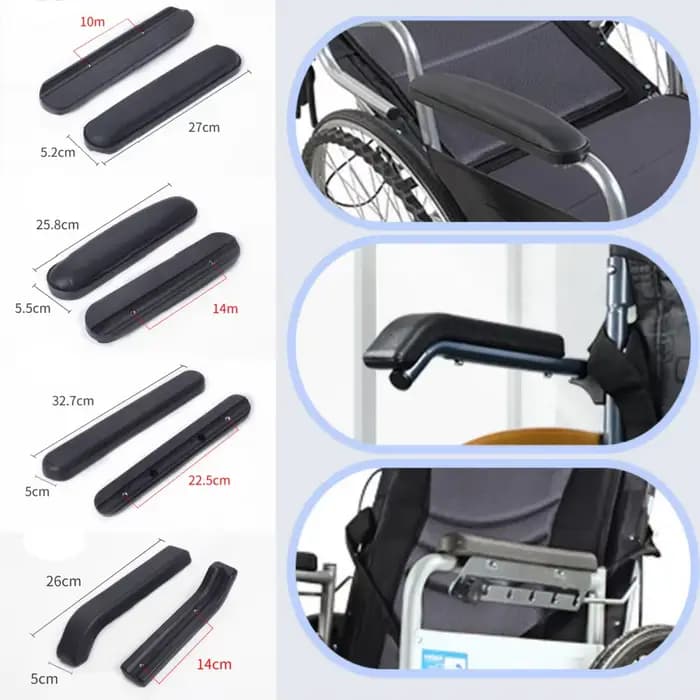 1 paire d'accoudoir universel pour fauteuil roulant avec coussinet à vis