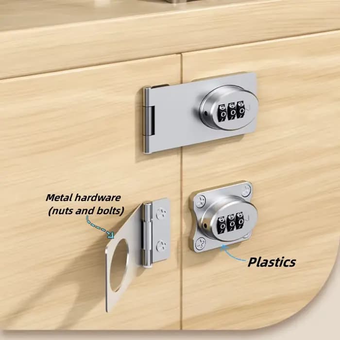 Verrou mécanique à mot de passe pour porte, sécurité coulissante, pour petites portes, armoires, porte de grange, salle de bains, Garage extérieur, jardin