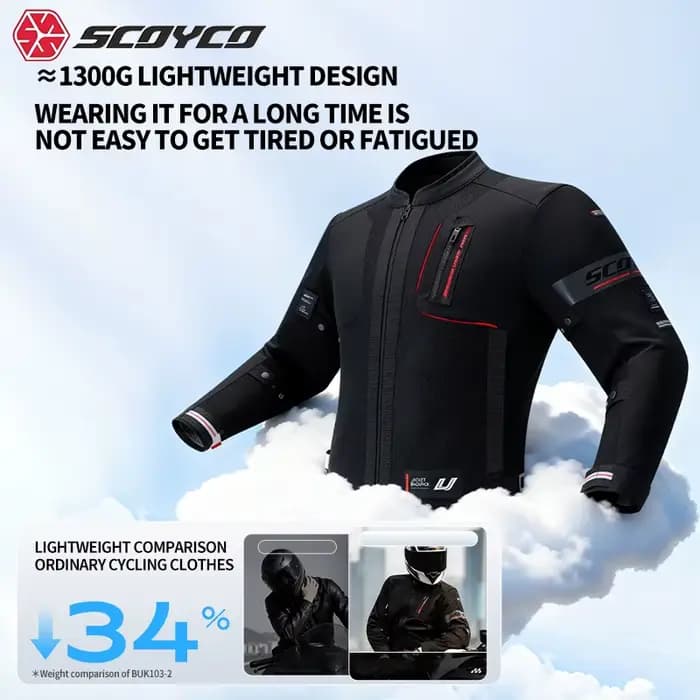 Veste et pantalon de moto SCOYCO, veste multifonctionnelle transformable en sac à dos, veste pour homme, été, respirante, légère, CE, anti-chute