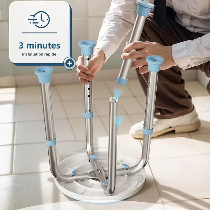 360 ° Tabouret de douche rond rotatif avec siège pivotant