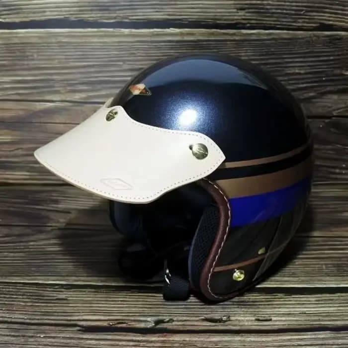Visières de casque rétro pour scooter, casques de jet de sport, bord rabattable, pare-brise, protection contre la pluie et le soleil, 3 broches
