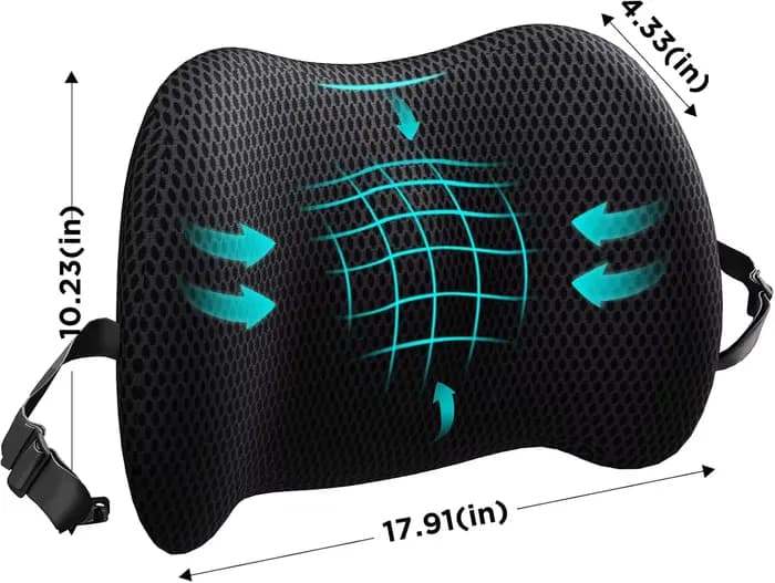 Coussin de soutien lombaire ergonomique avec sangles réglables