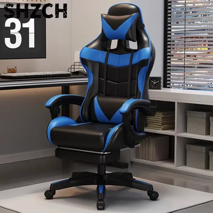 Chaise de jeu ergonomique, chaise de bureau réglable, chaise d'ordinateur pivotante, roulettes silencieuses, support lombaire, siège confortable, pour la maison