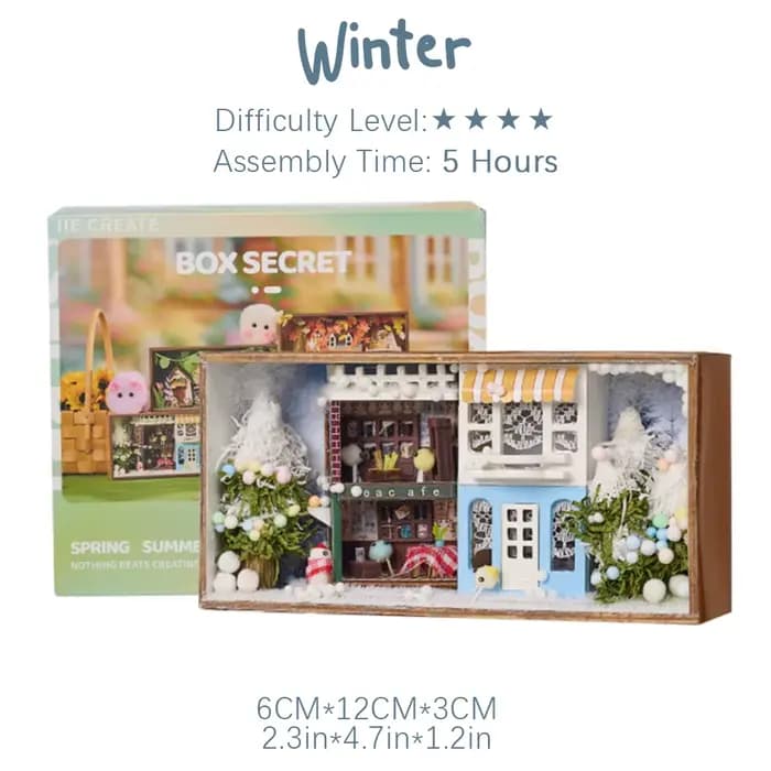Puzzles en bois Kit de maison miniature bricolage maison coin saison printemps hiver Kits artisanaux pour adultes anniversaire pour femmes modèle en bois