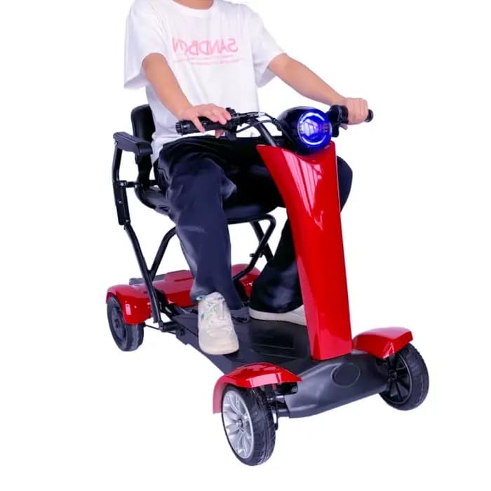 Scooter électrique pliable Senior 4 roues pour adulte avec siège batterie amovible voyage automatique pliant