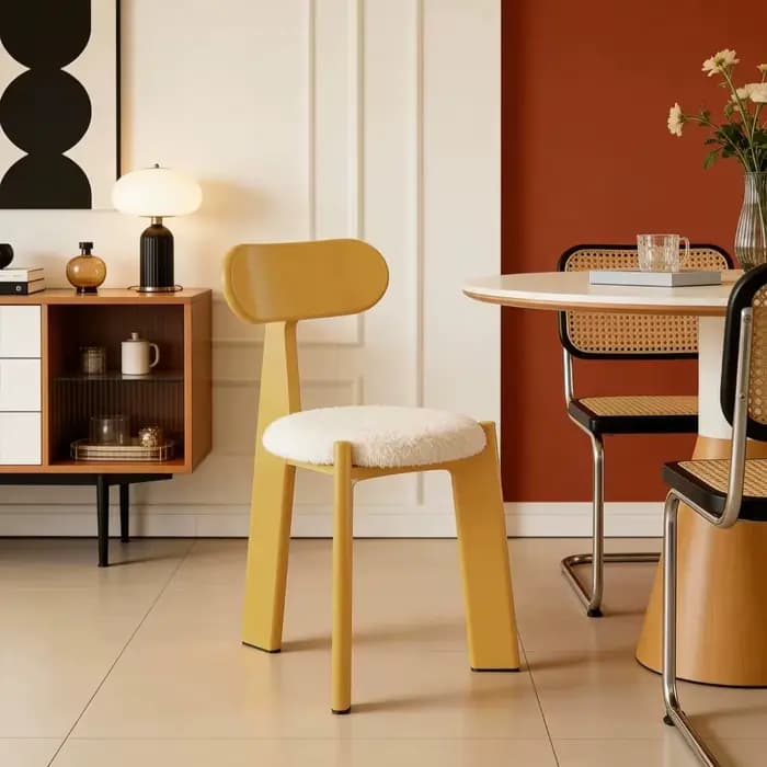 Chaise de salle à manger de luxe en bois pour bureau, mariages, événements modernes, fêtes de jardin, mobilier de salon
