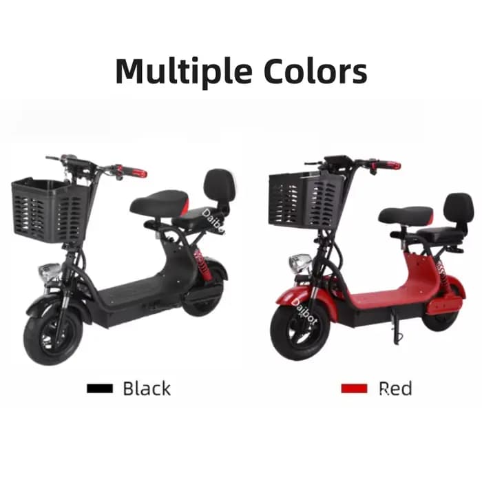 Scooter électrique pliant de 11 pouces, 1000W, avec siège, 2 roues, doubles freins, pour les déplacements adultes au travail, Scooter de mobilité, 2 places