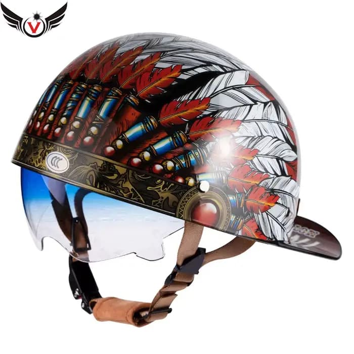Casquette de Baseball rétro V demi-Scooter, casque de sécurité pour moto Harley, cyclisme électrique Vintage, moto classique à la mode