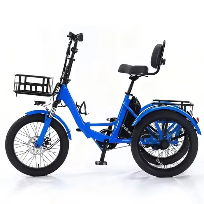 Tricycle électrique adulte Mini voiture véhicule cargo pliable 48V 350W 3 roues vélo