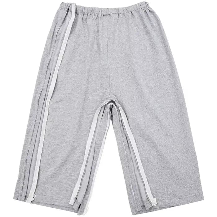 Pantalon à double fermeture éclair facile à porter pour personnes âgées