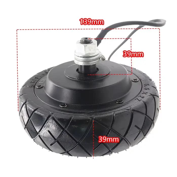 Moteurs avant et arrière de 5,5 pouces + roues, moteur de moyeu de roue sans balais et sans dents, pneu solide, moteur sans balais pour trottinette électrique 36V