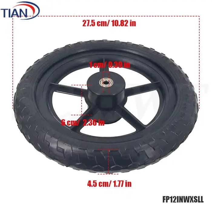 Roue de fauteuil roulant de haute qualité de 12 pouces