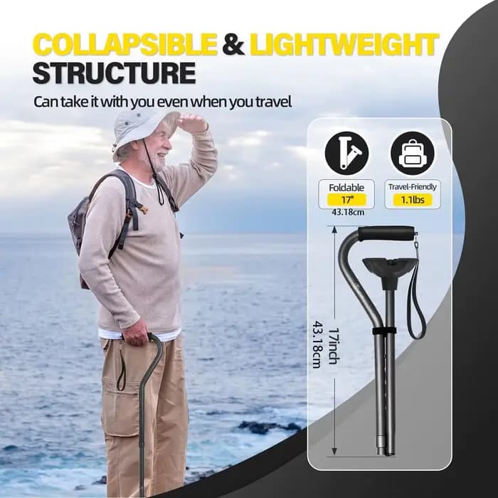 Canne de marche pliable pour hommes et femmes