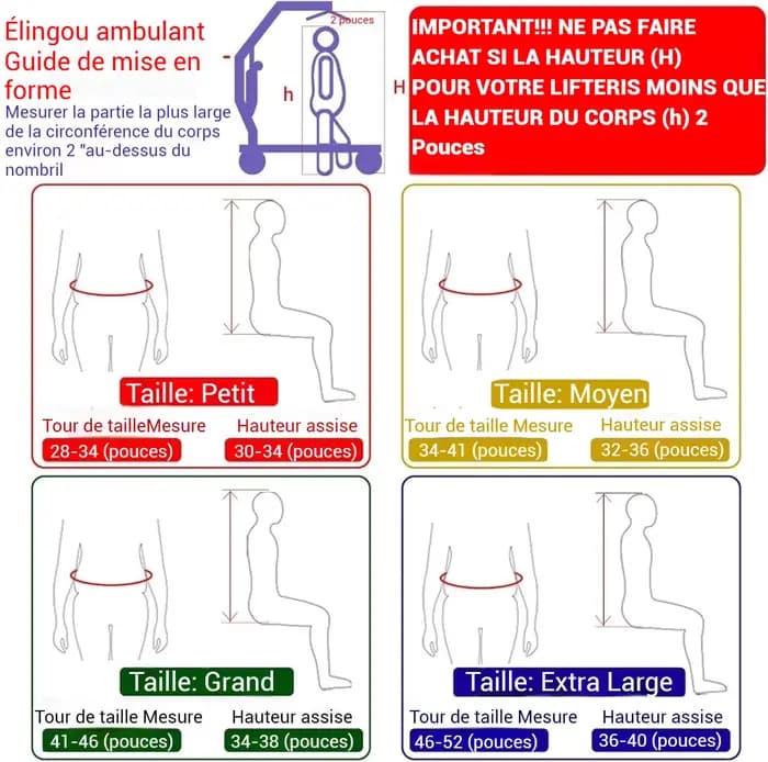 Ehucon Harnais de marche rembourré confortable pour patient