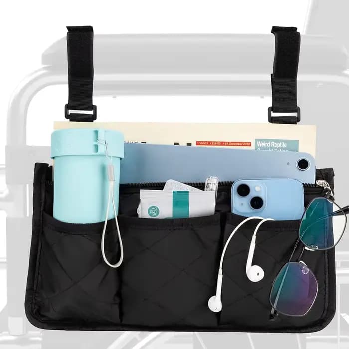 Sac latéral pour fauteuil roulant sur roulettes