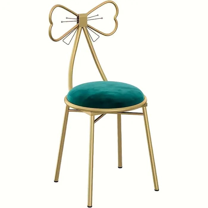 Tabouret de maquillage, tabouret de maquillage, moderne et simple, avec bretelles, coussin de siège, chaise de bureau avec nœud papillon, chaise ergonomique rose