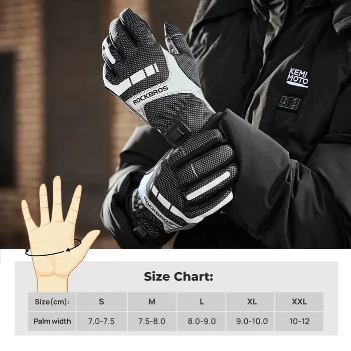 Gants chauffants d'hiver pour Scooter électrique