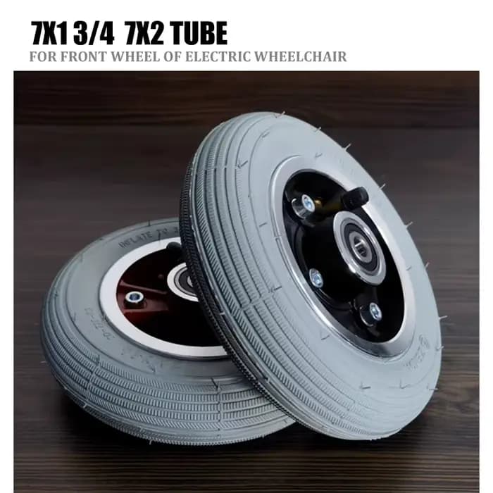 Roue avant et chambre à air pour fauteuil roulant électrique