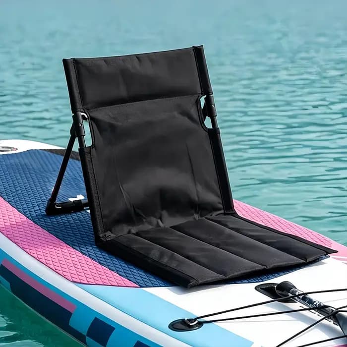 Chaise de camping pliable d'extérieur, chaise inclinable simple pour jardin, parc, pique-nique, camping, bateau, canoë, kayak avec coussin de dossier