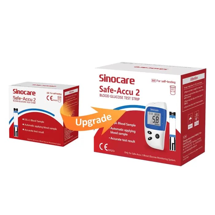100 pièces Sinocare Test sang bandelettes de sucre pour compteur de glycémie