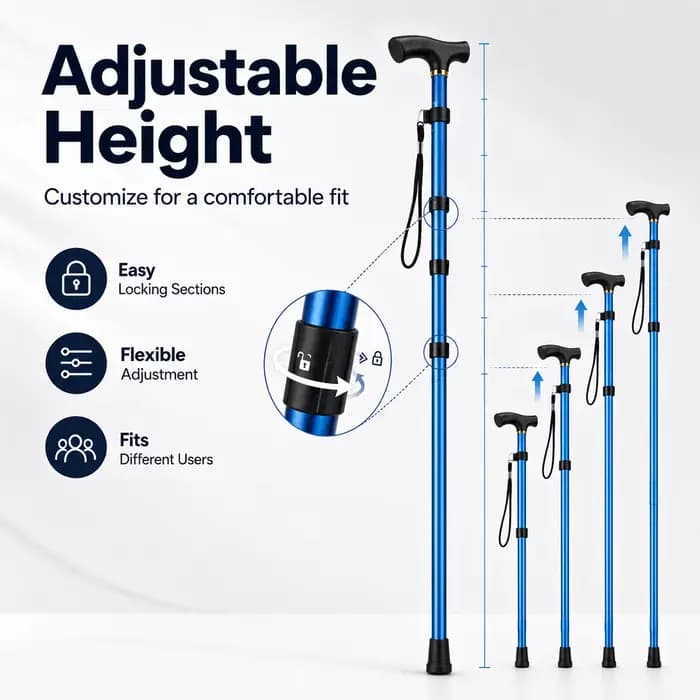 Canne de marche pliable réglable