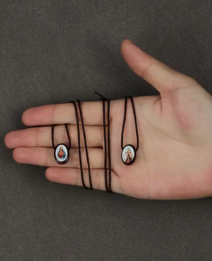 10 pièces scapulaire ovale en bois de notre dame du chapelet Carmel compagnon dévotion à la VENERATION de la vierge marie, CONFIDENCE LOVE