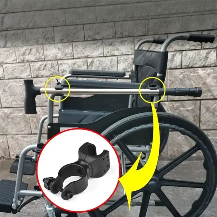 Support de canne pour fauteuil roulant