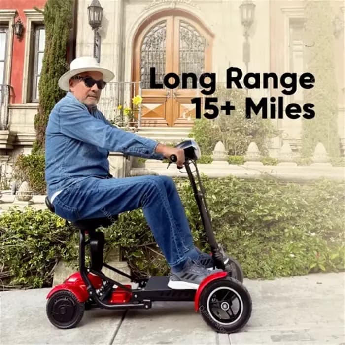 Scooter électrique pliant de mobilité de 10 pouces portable 4 roues 36V 500W double moteur