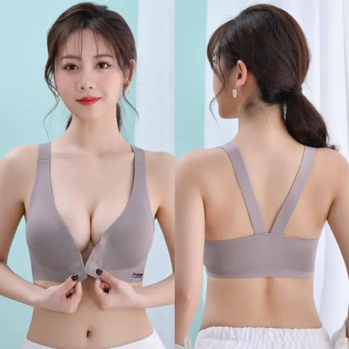 Soutien-gorge grande taille avec boucle avant, sous-vêtements réglables, Sexy, beau dos, seins froncés confortables, soutien-gorge de sport respirant